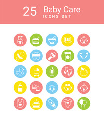 Baby Care Icons Set, Stock illustration, Baby icons, baby room, baby care, baby wear, baby toy,