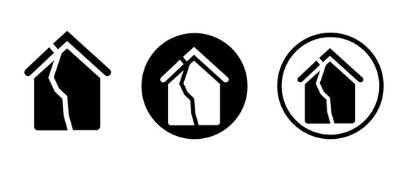 Broken house vector icons collection