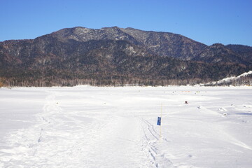 Lake Nukabira, Ice Lake in Kamishihoro, Hokkaido, Japan - 日本 北海道 上士幌町 糠平湖 音更川