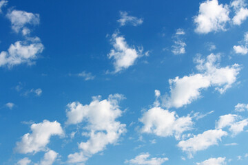 Naklejka na ściany i meble Blank sky surface with small clouds