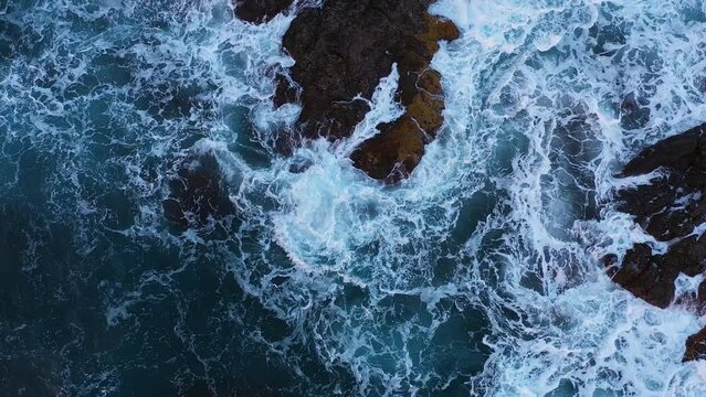 Aerial View Of Large Rocks At Benijo Beach