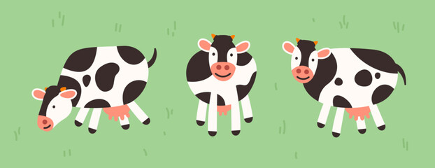 doodle cow illustration vector isolated