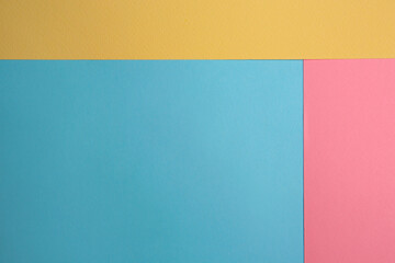 Colorful sheets of paper as background, top view