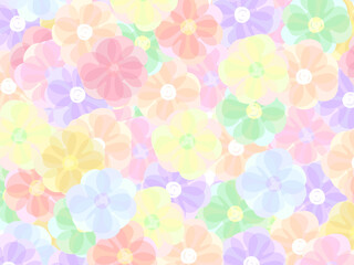 カラフルお花壁紙（薄目）