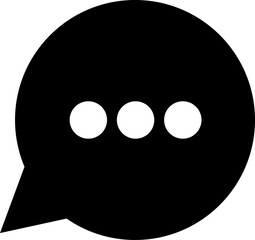 Fototapeta premium Graphic of a message bubble in a dialog box with three circle symbols in the center.