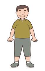 太っている中年男性、おじさん
