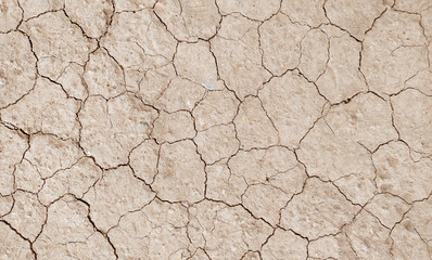 Cracked ground background in the top view for graphic design or wallpaper
