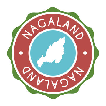 Nagaland, India Badge Map Vector Seal Vector Sign. National Symbol Country Stamp Design Icon Label. 