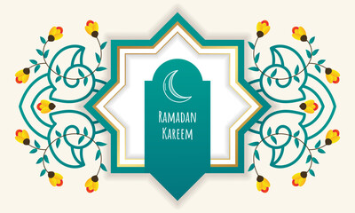 Ramadan Kareem greeting Card Template. - Vector.