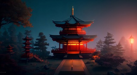"Oriental Architecture: Traditional Temples and Palaces" [AI Generated]