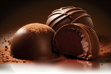 Chocolate bonbon with generative AI technology