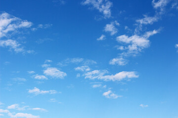 Blank sky surface with small clouds