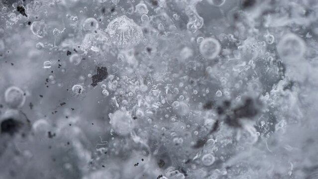 Extreme Close-up Shot Of Melting Iceberg Fragment