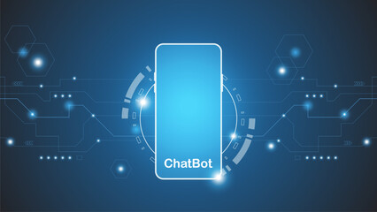 chatbot Ai artificial intelligence technology hitech concept. chatbot application smart bot, open Ai, line, technology Abstract, vector. design for chatting, web banner, background, transformation.