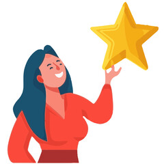 woman with a star