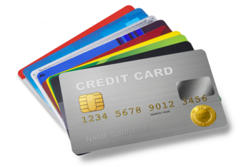 積み重なったクレジットカード