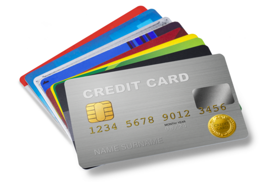 積み重なったクレジットカード