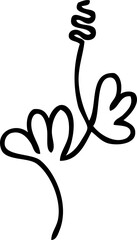 One continuous line lupin flower doodle illustration for decor and design.