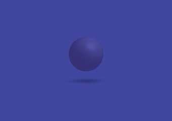3d blue sphere with shadow abstract background