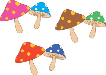 キノコのイラストセット