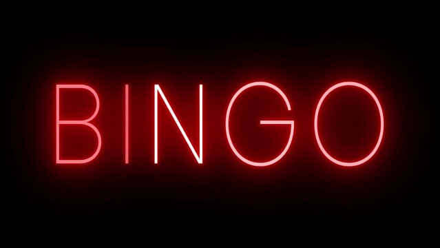 Flickering red retro neon sign glowing against a black background
 
