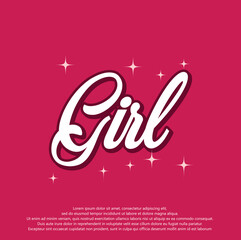 "GIRL" creative design text effect or typography.