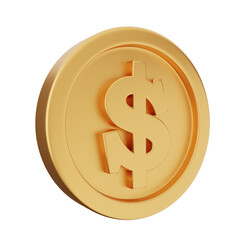3d coin dollar render
