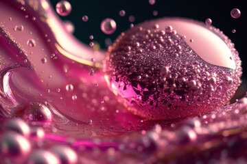 Glittery Pink Liquid Blob Bubble Goo