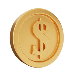 3d coin dollar render
