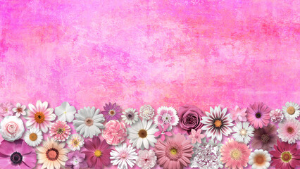花はなHANA、ピンクホワイトのフローラルな背景