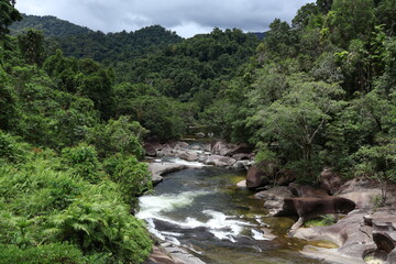 waterfall in the mountains