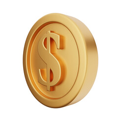 3d coin dollar render