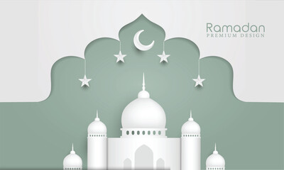Ramadan Kareem Background Design. Greeting Card, Banner, Poster. Vector Illustration.