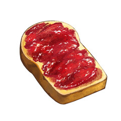 Obraz premium Strawberry jam Toasted bread