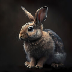 Fototapeta premium rabbit on a black background