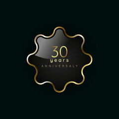 30 years anniversary Luxury gold element, button, symbol, Golden button and premium banner on dark background