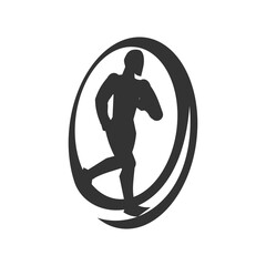 Running man logo template Icon Illustration Brand Identity.Isolated and flat illustration. Vector graphic
