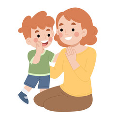 Illustration of a boy talking about secrets