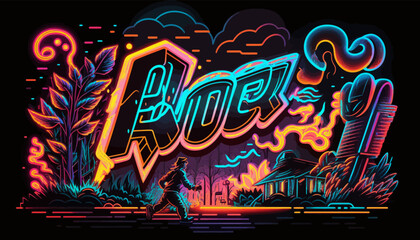 Neon cartoon design.