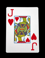 Jack of hearts card with clipping path