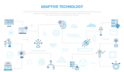 adaptive technology concept with icon set template banner with modern blue color style