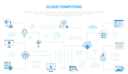 cloud computing concept with icon set template banner with modern blue color style