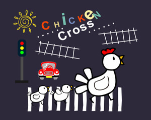 chicken cross cartoon