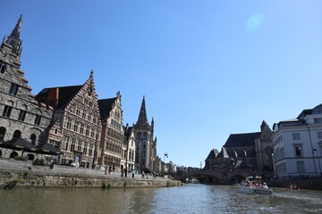 The Graslei in the old town of Ghent, Belgium
