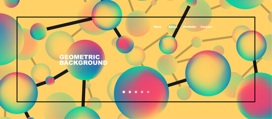 Line points connections geometric abstract background