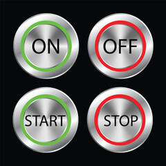 Pushbutton Switch. symbol  pushbutton. Electrical switches power symbol  Metallic push-button icon.