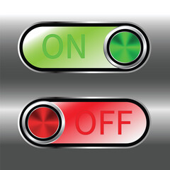 On off vector icon. Switch button sign. On/Off switch symbol. Toggle button switch off turn on.