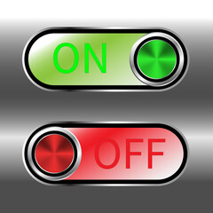 On off vector icon. Switch button sign. On/Off switch symbol. Toggle button switch off turn on.