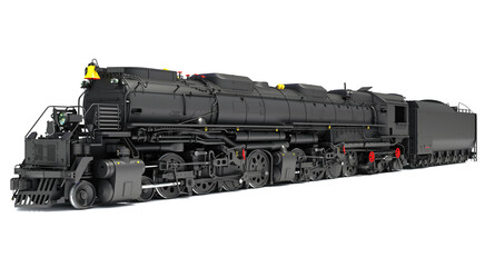 Obraz premium Steam Locomotive Train 3D rendering on white background