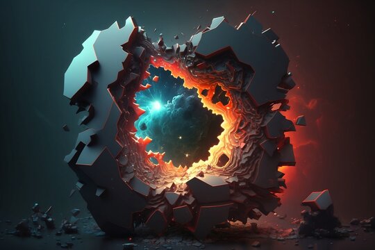 Abstrakter Cyper & Technologie Background. Futuristisch und Farbenfroh f&uuml;r Cyperpunk und Technik Freaks. K&uuml;nstliche Intelligenz.
